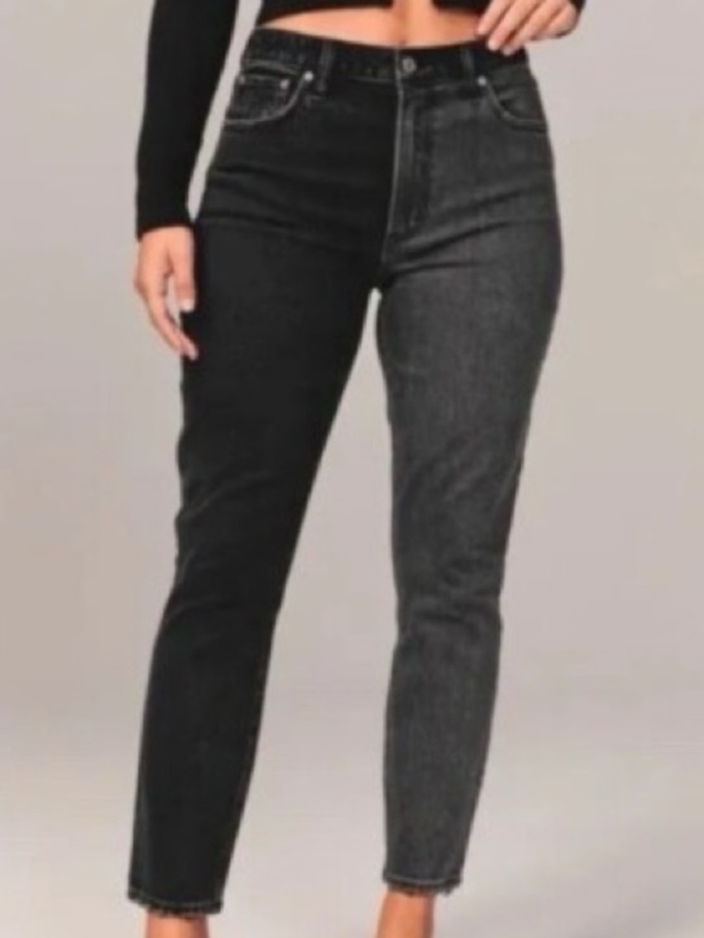 Abercrombie & Fitch The Skinny High Rise 2-tone Black & Gray Jeans Size 27L
